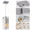 Modern 4\" Crystal Pendant Light 3-Pack Adjustable Hanging Ceiling Lamp