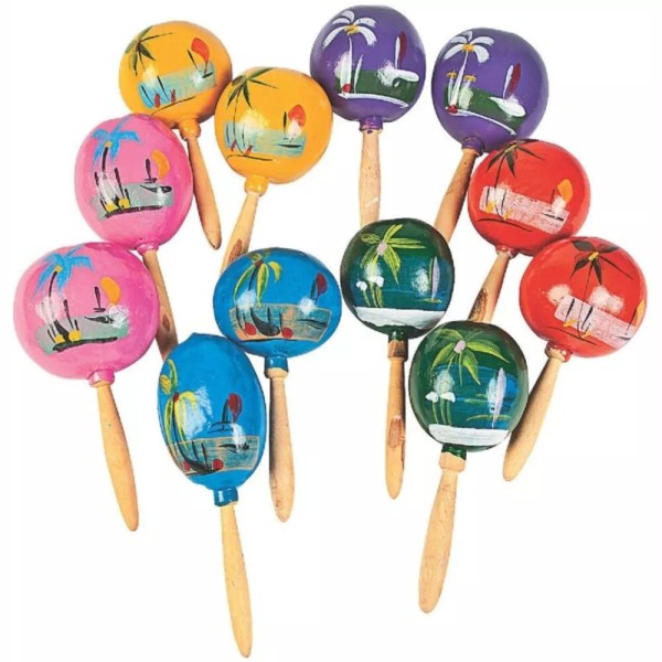 Fun Express Maracas Wooden 1 Pair Astd