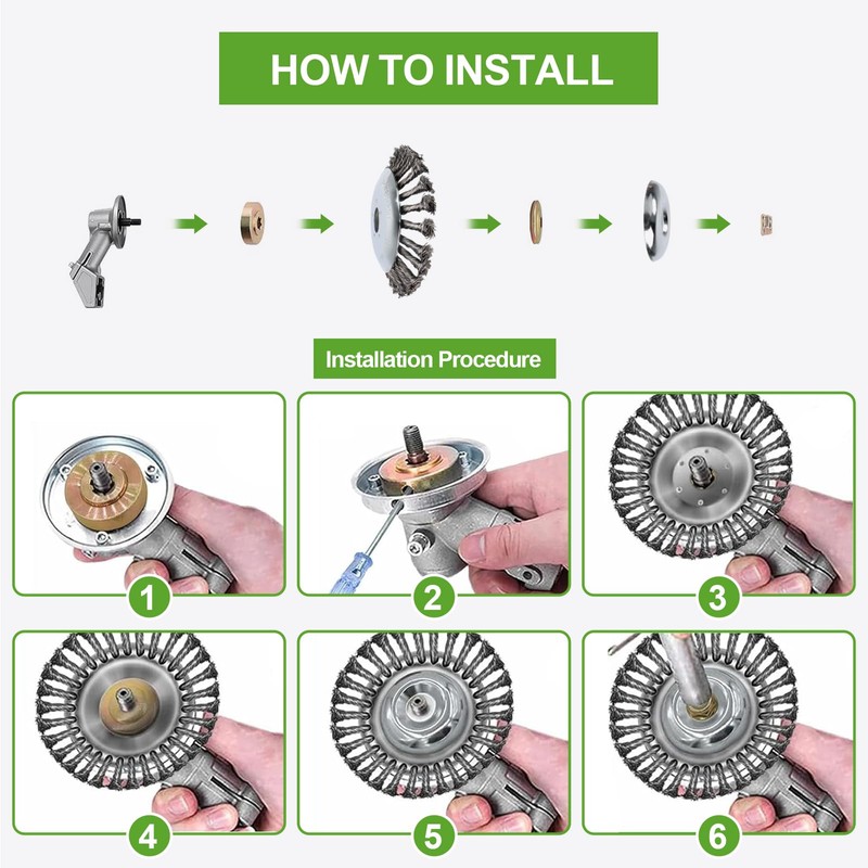 Professional Weed Brush for Brush Cutter, Replacement Weed Brush with