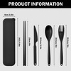 Large Reusable Travel Utensils Set with Case, Plastic Set for