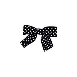 Reliant Ribbon Grosgrain Dot Twist Tie Bows - Large Bows, 7/8 Inch X 100 Pieces, Black
