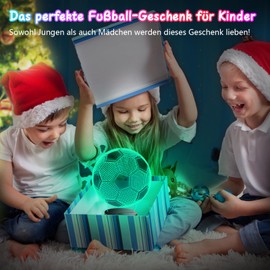 Polemera Football Gifts Boys, Football Lamp for Children Boys Girls, 3D Night Light with 16 Colours Change by Remote Control, Gift Boy 6 7 8 9 10 Years (Football)