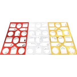 144 Christmas Foil Gift Labels - Red, Gold & Silver Stickers