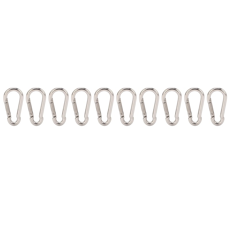 10Pcs Carabiner Clip Spring Snap Hook Heavy Duty Quick Link