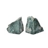 AMOYSTONE Decorative Bookends | Minimalist Green Mica Stone BookEnds 3-4LBS