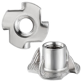 T-Nuts M10x13 (50 pcs), zinc Plated Steel, for Wood, Climbing Holds and cabinets