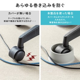 Sanwa Direct 150-CASTCV1GY Caster Cover, For Chairs, Obstacle Protection, Cable, Pet Wrap-Resistant, Gray, Pack of 5, Diameter 2.0 - 3.2 inches (5 - 8 cm)