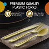 Disposable Gold Plastic Forks 200 Pcs - Heavy Duty Gold