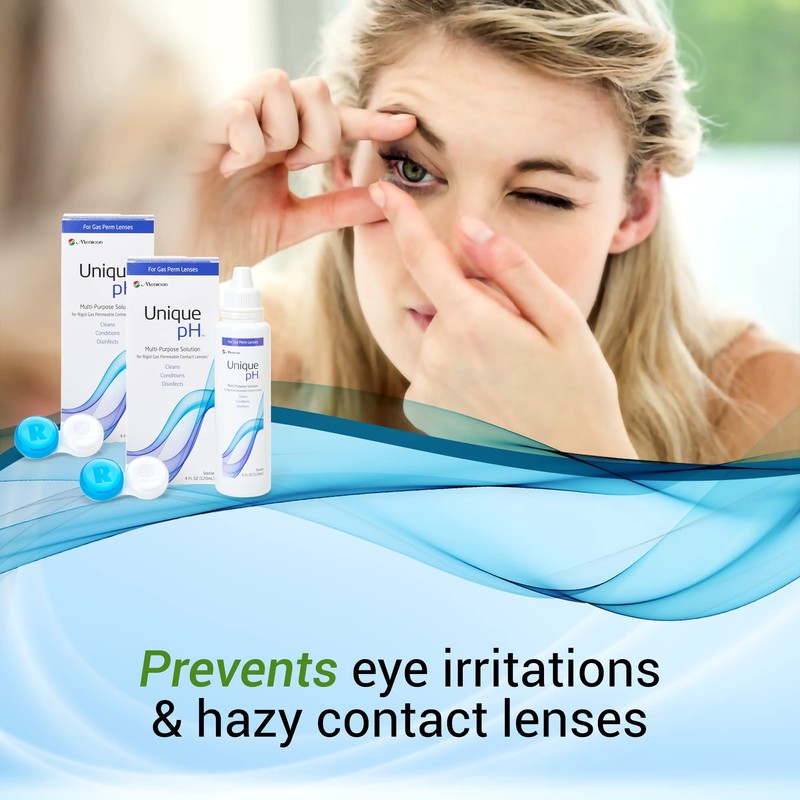 Menicon Unique pH Multi-Purpose Contact Solution + RGP Lens Case,