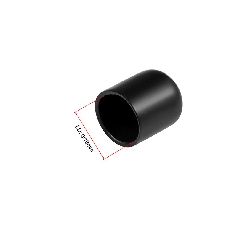 sourcing map 10pcs Rubber End Caps 18mm ID Vinyl Round
