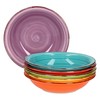 MamboCat 6 x Soup Plates Plain Colourful I Stoneware Crockery