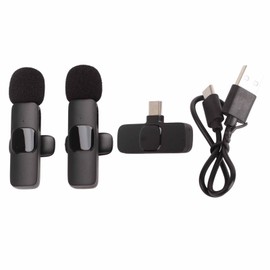 Wireless Lavalier Microphone Mini Plug and Play Live Stream Recording Lavalier Mic with Transmitter