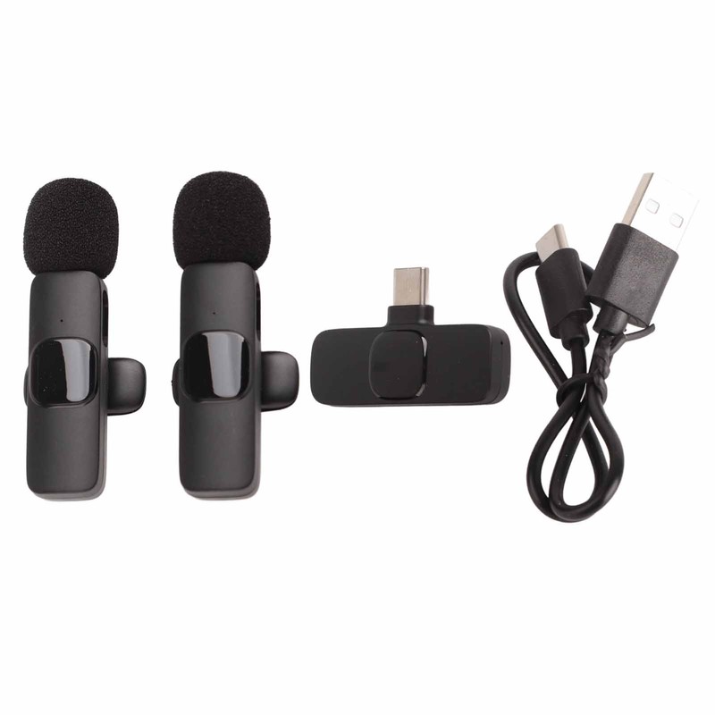 Wireless Lavalier Microphone Mini Plug and Play Live Stream Recording