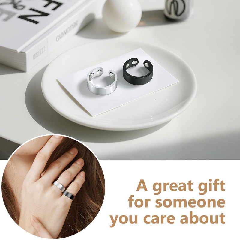 Feraco 2PCS Copper Rings for Women,99.99% Pure Copper Magnetic Therapy