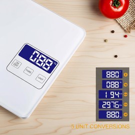 Digital Kitchen Scale with Large LCD Display&Tare Function–Precise Digital Kitchen Scale Weighing up to 33lb, Accuracy1g,Unit Switching (g/kg/ml/oz/lb),Ideal for Baking,Cooking,Food Prep and Packaging
