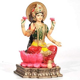 Song of India Hand Painted Laxmi Figurine 8" Height.