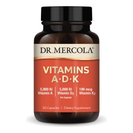 Vitaminas Adk Dr. Mercola 30 Cápsulas 5000 Ui A,d3 180mcg K2