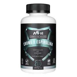200 Capsulas Picolinato D Cromo 200mcg Espirulina A4h Sabor Sin Sabor