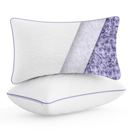 MOLCLCUY Memory Foam Pillows Queen Size Set of 2 Adjustable Cool Pillow for Side Back Stomach Sleepers Luxury with Washable Cover