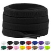 Shecret 2 Pairs Flat Shoelaces, 8 mm Wide Shoelaces, Flat Shoelaces, Replacement Tear-Resistant Shoe Laces for Trainers, Running, Adults, Children, Polyester, black, 80 cm - 2 pairs