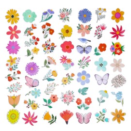 100 Pack Flower Stickers, Flower Party Favors, Birthday Decorations