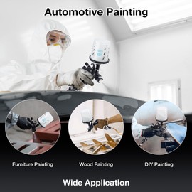 YUZES HVLP Spray Gun Plus Kit with 20 Oz Disposable Paint Cups, Easy to Use, 1.4/1.7/2.0mm Nozzles Air Spray Gun for Painting Cars & Furniture DIY Painting, Paint Spray Gun for Primer, Clear/Top Coat