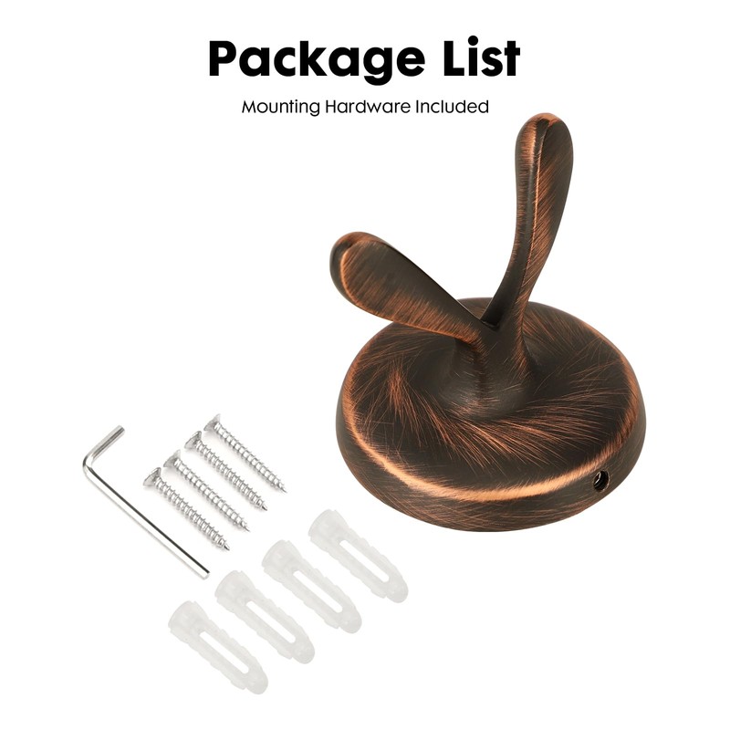 Ntipox Oil Rubbed Bronze Towel Hooks Antique, 2 Pack Coat