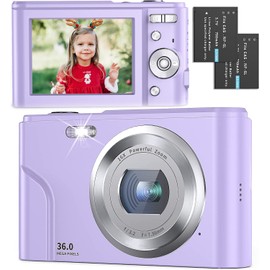 DUOCH Digital Camera 36 MP HD 1080P Digital Camera for Kids Small Video Camera with 32GB Memory Card 16X Digital Zoom Portable Mini Compact Camera for Kids Teens Beginner