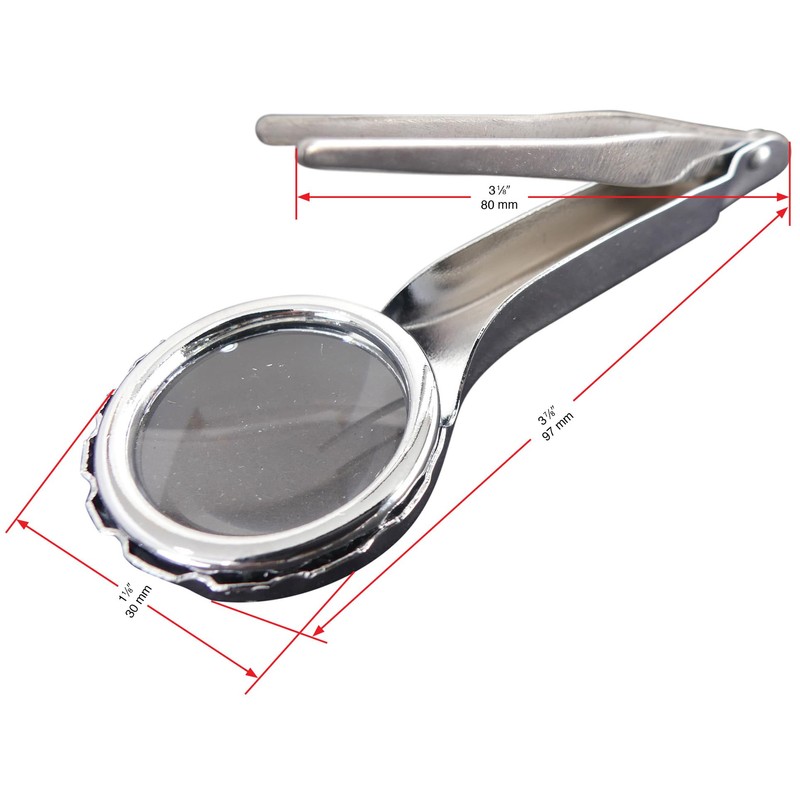 Tech Team #00875, Stainless steel Tweezer with Magnifier, 3 Pack