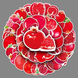 Pomegranate (Fruit) Stickers 50 Pack Laptop Stickers,Vinyl Waterproof Stickers for Water Bottles Skateboard Scrapbook Bike Computer,Phone,-Graffiti Stickers Pack for Teens Girls Kids Adults(Red)