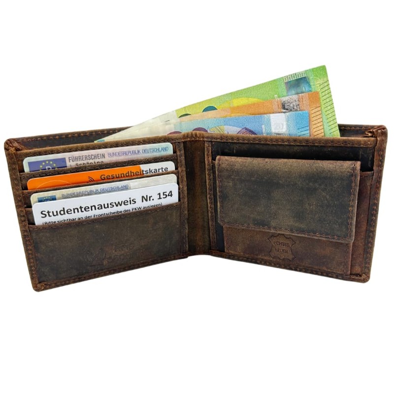 FOMAX Men's Suede Wallet with RFID Protection, Genuine Leather Wallet
