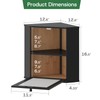 Black Corner Bread Box for Kitchen Countertop-Bamboo Wood 2-Tier