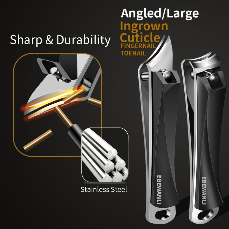 EBEWANLI Nail Clippers Set, Ultra Sharp Nail Clippers for Men,