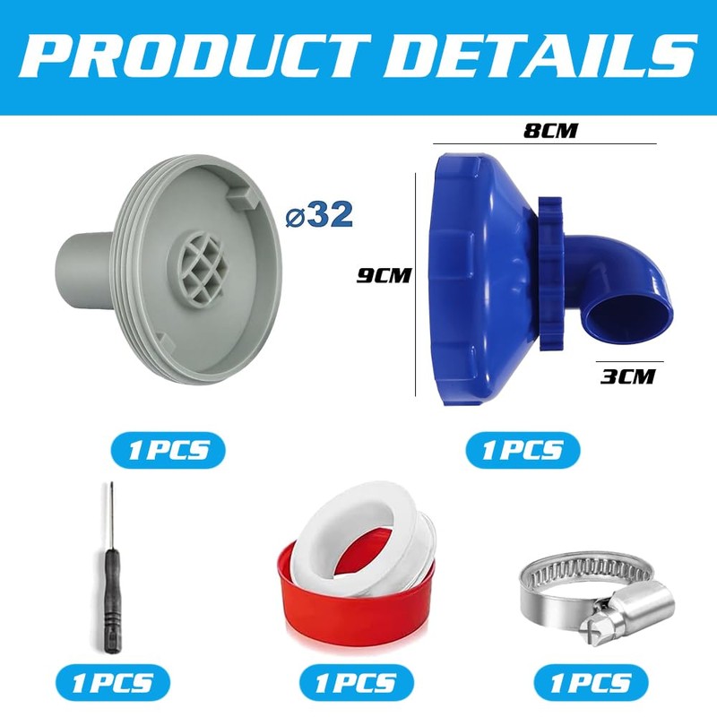 TUIBEIDAMAI Pool Inlet Nozzle 360° Rotatable, Pool Nozzle Adjustable, Pool