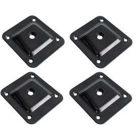 Gedotec Angle Mounting Plate Slanted with M8 Thread for Furniture Feet and Table Legs, Pack of 4, Screw-On Plate 10°, Furniture Legs Attachment for Sofas, Metal Black, Mounting Plate without Screws