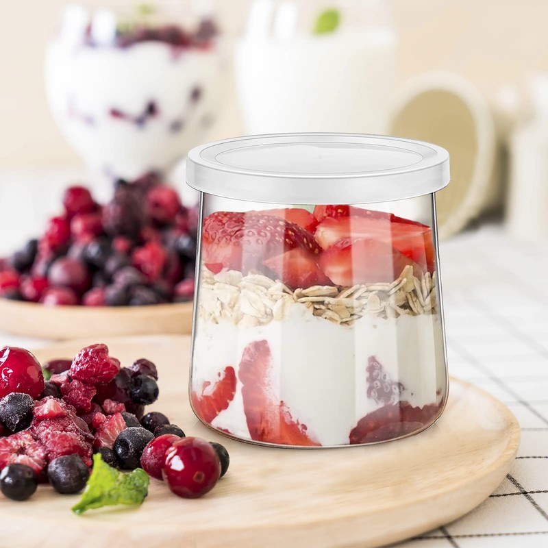 Oui Yogurt Jars Lids, 32 pcs Plastic Yogurt Container Jar