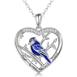 Wbreaz Jay Necklace Bird Necklace Blue Jay Pendants Bird Gifts for Bird Lovers Women Jewelry Gift