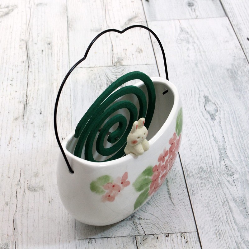 Craftsman House Mosquito Trap Incense Holder Hydrangea Rabbit Incense Pot