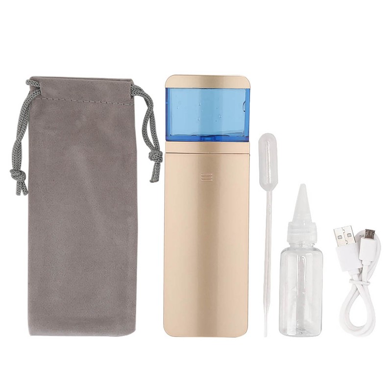 Portable Gold Nano Spray Face Moisturizing Hydrating Steamer Facial Humidifier