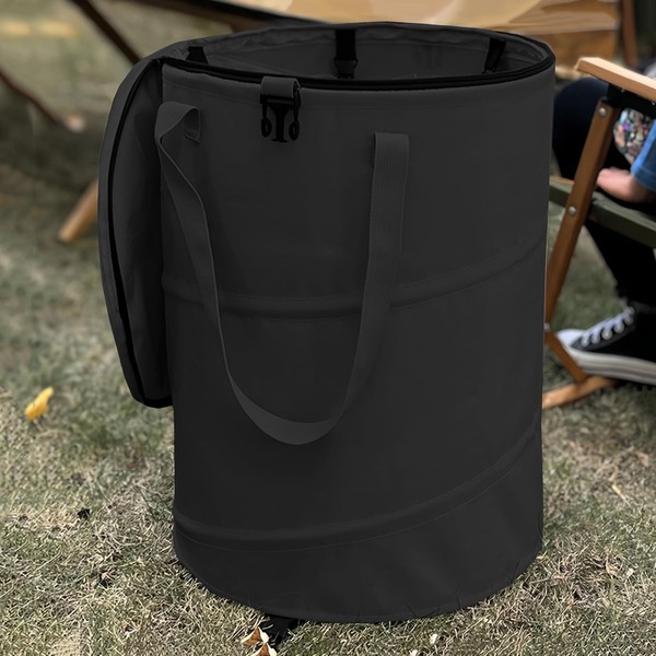 QJXX Pop up Camping Trash can with lid,Collapsible 24 Gallons