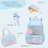Scothen Backpack for Girls, 4PCS Rainbow Butterfly Girls Backpacks with