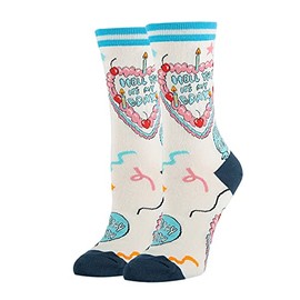 Women’s Novelty Crew Socks for Book Lovers, Crazy Funny Cotton Dress Socks Gift - It's My Birthday