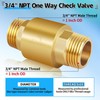 Boltigen 2Pcs 3/4in NPT Spring Check Valve, Brass Non Return