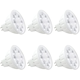 Makergroup MR16 LED Bulbs, Landscape Low Voltage Spotlights, 35W/50W Halogen Replacements. 5W Warm White 2700K-3000K 12V Gu5.3 Bi-pin Base for Outdoor Landscape Lighting Indoor Track Lights 6-Pack