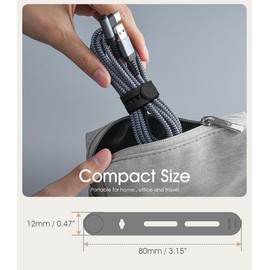 20Pcs Nearockle Reusable Cable Ties, Adjustable Silicone Cord Organizer Small Zip Ties for Charging Cords Earphone Computer Wire, Office Desk Cable Management Travel Accessories(Black)