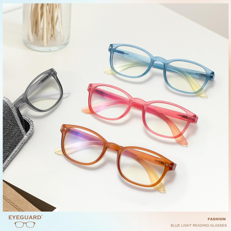 EYEGUARD 4 Pack Stylish Reading Glasses for Women Blue Light