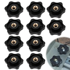 M6 Clamping Nuts 10 Pcs, M6 Female Knob Screws Star Knob Black Plastic Clamp Nut Suitable for Machinery Equipment Industrial Equipment, Machine Tools, Furniture, Fitness Equipment-32mm