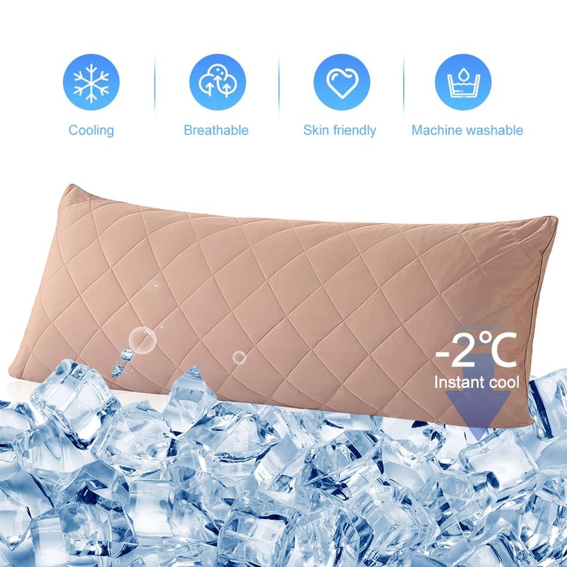 evoLive Cooling Diamind Quilted 1pc Single Body Pillow Cover 21"x54"