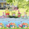Fogcosy Blue Easter Table Cloth,Easter Decorations Wipe Clean Tablecloth,Egg Chick