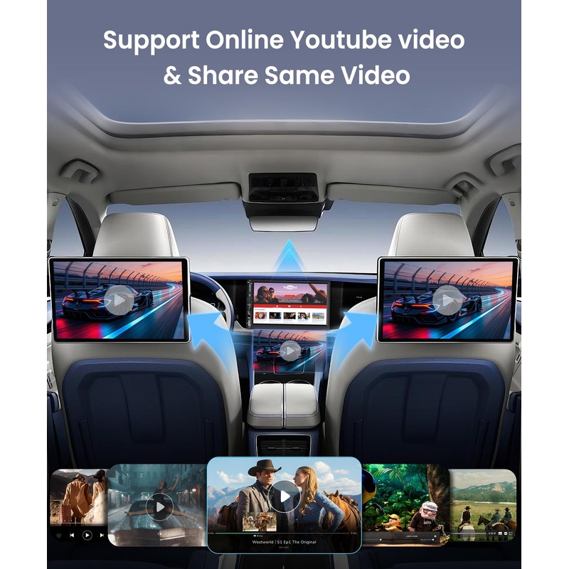 7 inch Double Din Car Radio Stereo, Wireless Carplay Android